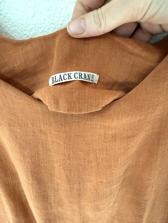 Sleeveless Rust Linen-Blend Jumpsuit with Pockets - Picture 4 of 6